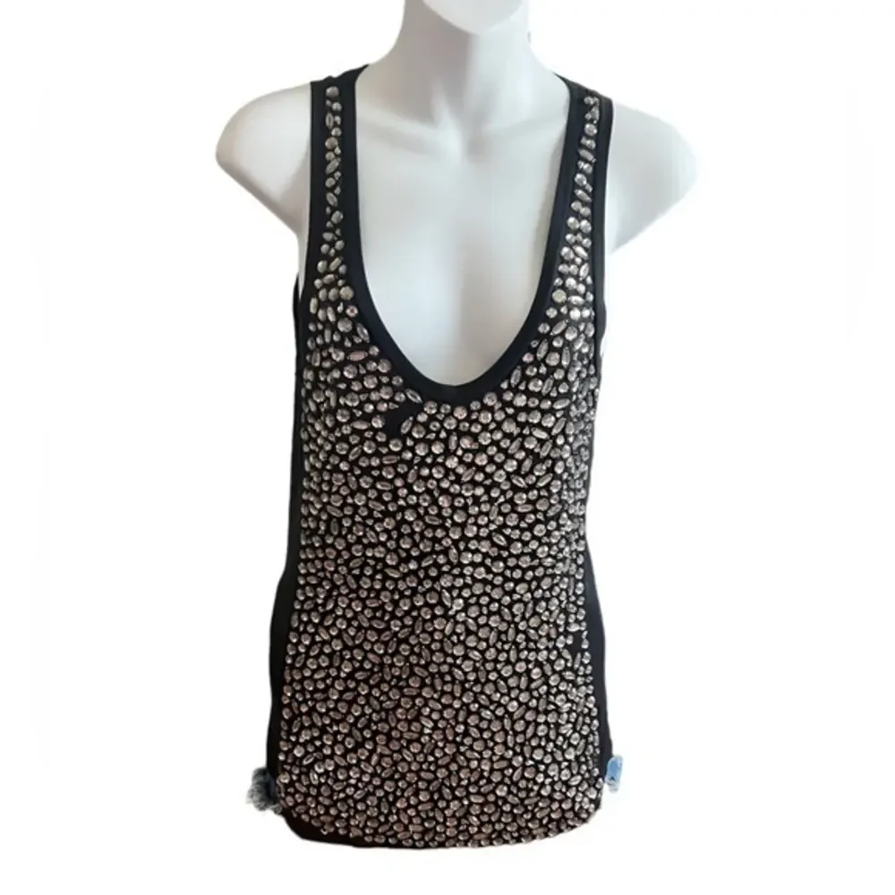 Tory Burch Black‎ Rhinestone Tank S